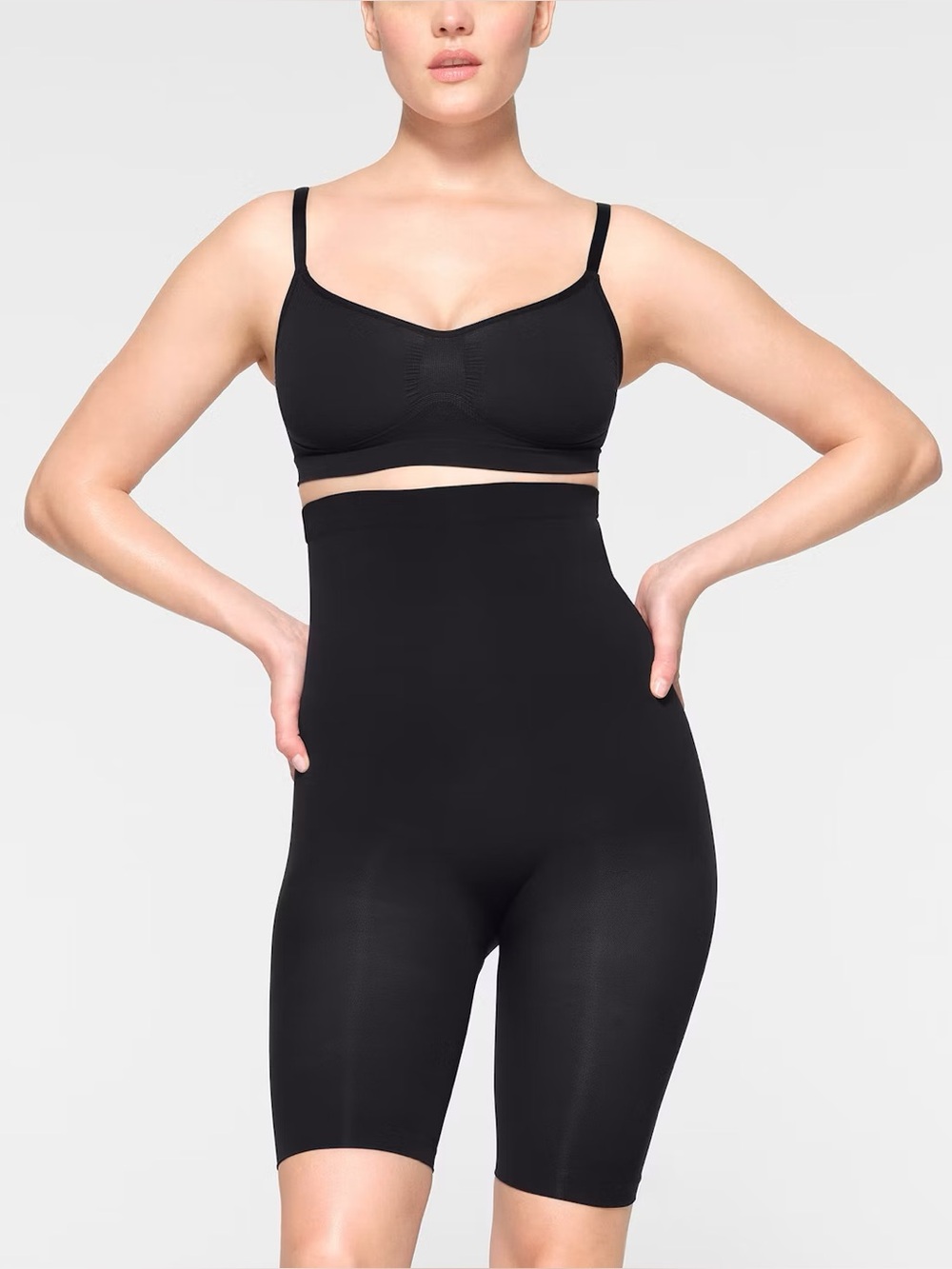 NWOT Skims Seamless Sculpt High Waisted Above The Knee Short Onyx Black 2X